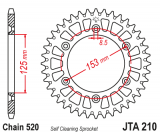 JT Звезда задняя (ведомая)<br>JTA210.51(алюминий)
