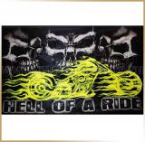 Флаг байкерский<br>*Skull Hell of a Ride* 90х150cm