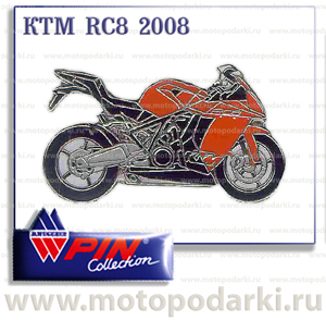 Коллекционный значок<br>мотоцикл KTM RC8 2008<br>(PinCollection)